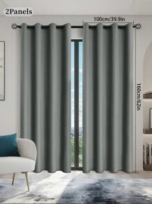 1 pieza/2 piezas Cortina térmica con recubrimiento aislante negro, adecuada para sala de estar, dormitorio, cocina, baño, decoración del hogar, decoración de habitaciones
