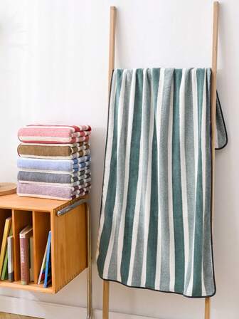 1 条大浴巾 88*180cm 矩形，多种颜色，简约条纹或图案设计，涤纶纤维；或小浴巾 70*140cm；或小脸/手巾 34*75cm，男女通用成人家用，吸水，快干，柔软，适用于浴室、酒店、健身房、旅行、派对、节日礼物、美容院、泳池、户外、海滩、学校、返校、旅行、旅行必需品、家居必需品、毛巾、皮肤护理