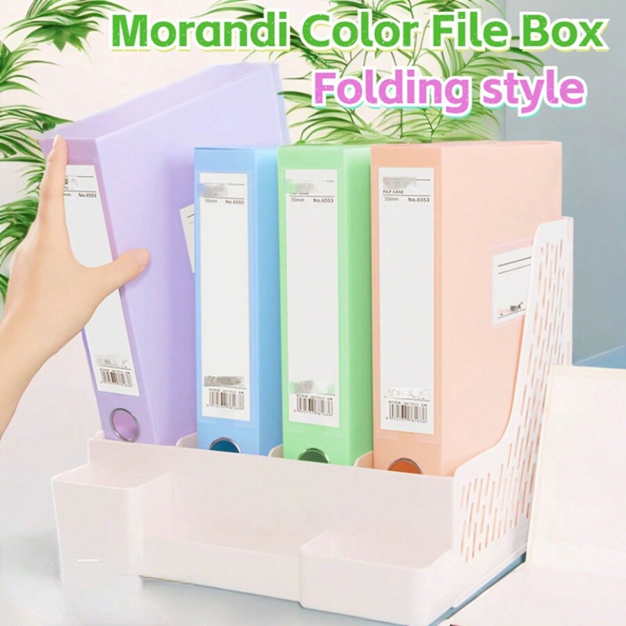 Morandi color a4 file document storage box 35mm foldable organizing