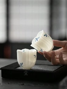 1pc Hand-Painted Butterfly Ceramic Tea Cup, Suitable For Occasions Such As Tea Party, Afternoon Tea, Home, Garden, Restaurant, Etc.