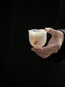 1pc Hand-Painted Butterfly Ceramic Tea Cup, Suitable For Occasions Such As Tea Party, Afternoon Tea, Home, Garden, Restaurant, Etc.
