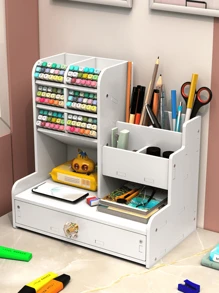 1pc Multifunction Pen Holder Back To School - White - View 6