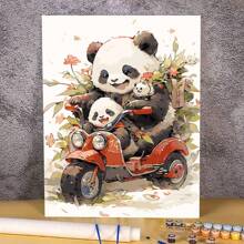 熊貓畫套裝，包括DIY數字畫和油畫，帶有富有想像力的動物設計