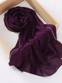 1 chiếc khăn choàng vai Hijab sang trọng đính đá và móc cài hình móng vuốt dành cho nữ - Nhiều màu - Xem 7