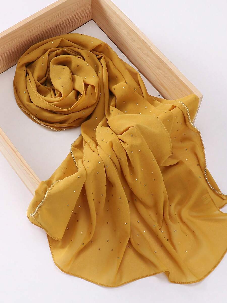 1 chiếc khăn choàng vai Hijab sang trọng đính đá và móc cài hình móng vuốt dành cho nữ - Nhiều màu - Xem 1