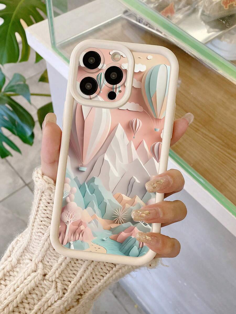 1 chiếc ốp lưng điện thoại chống sốc, đục lỗ, họa tiết khinh khí cầu, bảo vệ camera, tương thích với iPhone 11 Pro Max/12 Pro Max/13 Pro Max/14 Pro Max/15 Pro Max/ Tương thích với iPhone 16 Plus/ Tương thích với iPhone 16 Pro Max, tương thích với Samsung, tương thích với Redmi, tương thích với OPPO/ Tương thích với Realme, tương thích với VIVO, tương thích với Infinix, tương thích với Honor, tương thích với MOTO, tương thích với One Plus, phiên bản quốc tế, không phải phiên bản nội địa. - trắng - Xem 1