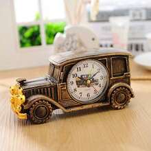 1pc Vintage Car Alarm Clock Plastic Desk Clock With Digital & Pointer Display - Bronze - View 4