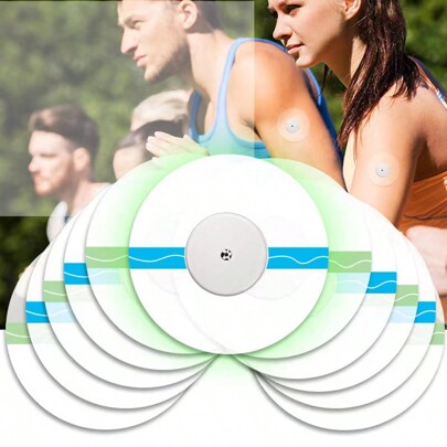 Adesivos esportivos autoadesivos, respiráveis, à prova d'água, com sensor, rastreador de condicionamento físico, monitor de glicose, 30/20/10/8/6/4/2 peças, preto