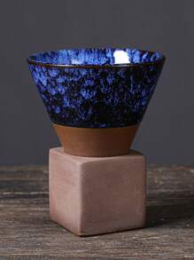 1 件粗陶咖啡杯，陶瓷高岭土创意三角锥形杯，容量 200 毫升，可盛卡布奇诺、拿铁、奶昔和酸奶，窑釉学校用品返校 - 創意三角盃 - 查看 19