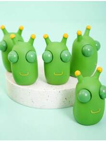 1 Juguete de gusano con ojos grandes para la reducción del estrés, regalos pequeños para fiestas y juguetes pequeños para la reducción del estrés de color verde - Verde - Ver 6