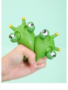 1 Juguete de gusano con ojos grandes para la reducción del estrés, regalos pequeños para fiestas y juguetes pequeños para la reducción del estrés de color verde - Verde - Ver 5