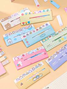 1 Pack (120 Sheets) Cute Animal Sticky Notes, Office And School Supplies, For Note-Taking In Books And Notebooks - White - View 4