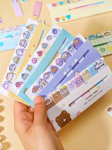 1 Pack (120 Sheets) Cute Animal Sticky Notes, Office And School Supplies, For Note-Taking In Books And Notebooks - White - View 5