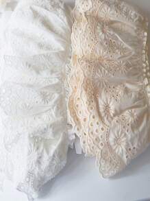 1 Yard Lace Embroidery Trim, 13.5CM Wide Hollow Embroidered Fabric Sewing DIY Decoration