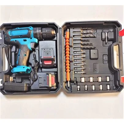 Taladro eléctrico recargable, taladro de litio para uso doméstico, destornillador eléctrico. Destornillador eléctrico multifuncional de mano.