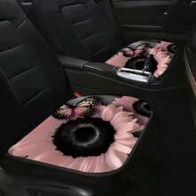 1入/3入菊花圖案印花汽車座墊，通用前排軟和舒適車用後排座墊，防滑座墊，汽車內飾零配件