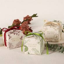 5件创意简约婚礼糖果盒，婚礼宾客礼物小礼品盒 - 彩色 - 查看 4