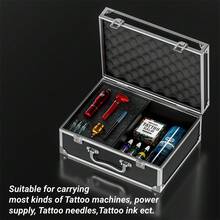 1pc Premium Portable Tattoo Kit Case - Spacious Storage, Durable Design, Convenient Carry Box For Tattoo Artists, Perfect For Permanent Makeup Transportation - Black - View 2