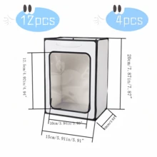 禮品紙袋，帶握手的派對禮品袋，生日禮品袋，購物袋，黑白色開口窗口手提包，適用於各種派對，節日，禮品花束，1個入組，4個入組 - 黑與白 - 查看 2