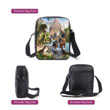 3pcs Dinosaur Backpack Set For Children, Including Kindergarten And Primary School Students: Backpack, Shoulder Bag And Pencil Case - Dinosaur Home - View 5
