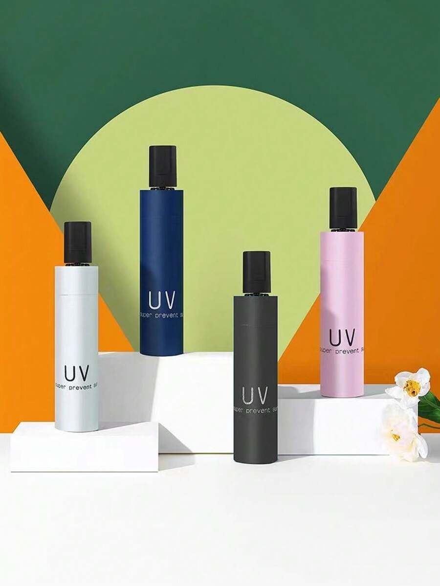 便携式手动折叠遮阳伞，防紫外线，适用于户外遮阳防雨 - 彩色 - 查看 1