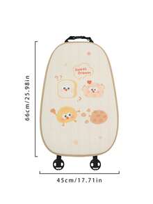 1pc Car Seat Cushion Cheese Cookies Cartoon Design, Breathable Anti-Slip - Khaki - View 8