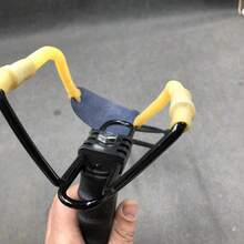 1 Gauntlet Slingshot High Precision Precision Round Skin Shooting Outdoor Shooting Game Power Hunting Shot Fish Shot Bird Slingshot - Black - View 4