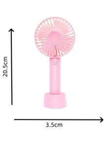 3 Pcs Mini Ventilador Pilha 3 Velocidades Recarregável Usb Led Portátil - Rosa chiclete - Visão 5