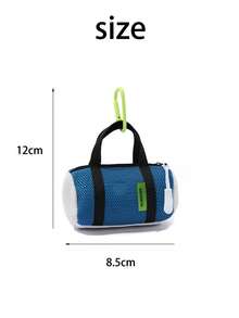 1入組迷你戶外耳機收納袋，帶鑰匙扣，適用於遠足、跑步、旅遊、健身房，可愛的包精緻的鑰匙包袋