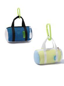 1入組迷你戶外耳機收納袋，帶鑰匙扣，適用於遠足、跑步、旅遊、健身房，可愛的包精緻的鑰匙包袋