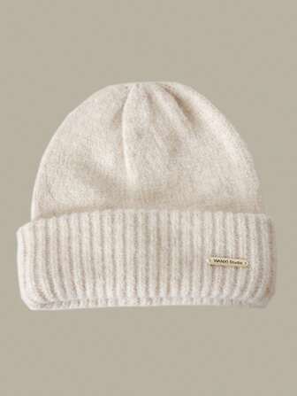 1pc Solid Color Plush Hat, Cute Female Winter Accessory,School