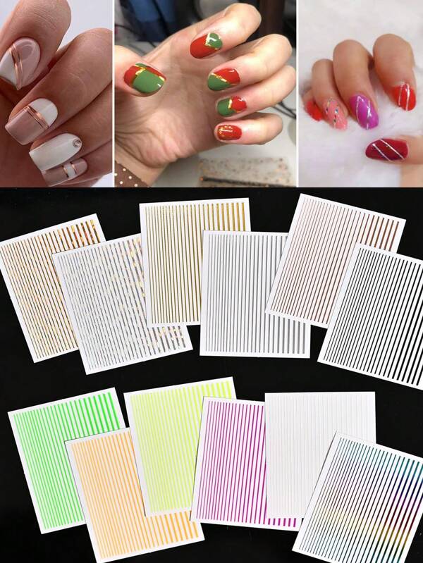 Calcomanías de arte de uñas con fantasía de rayas y diseño de líneas láser en 12 colores - autoadhesivas, cinta adhesiva para uñas con rayas metálicas, modelo francés para manicura, diseño de láminas holográficas doradas para calcomanías de pegatinas de arte de uñas pegatinas de uñas
pegatinas uñas
uñas pegatina
calcomanías para uñas decoración de uñas pegatinas de uñas pegatinas para uñas etiqueta engomada