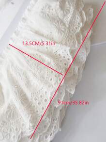 1 Yard Lace Embroidery Trim, 13.5CM Wide Hollow Embroidered Fabric Sewing DIY Decoration