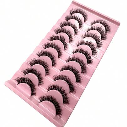 Nuevos 10 pares de pestañas esponjosas 6D, pestañas postizas suaves y esponjosas, pestañas postizas cortas y naturales, extensión de pestañas artificiales dramáticas 3D de visón, maquillaje de pestañas postizas 3D