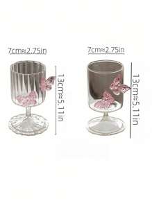 1pc Butterfly Stem Champagne Glass, Cocktail Wine Glass, High Borosilicate Glass Cup, Suitable For Dessert Shop, Home, Office, Gifts