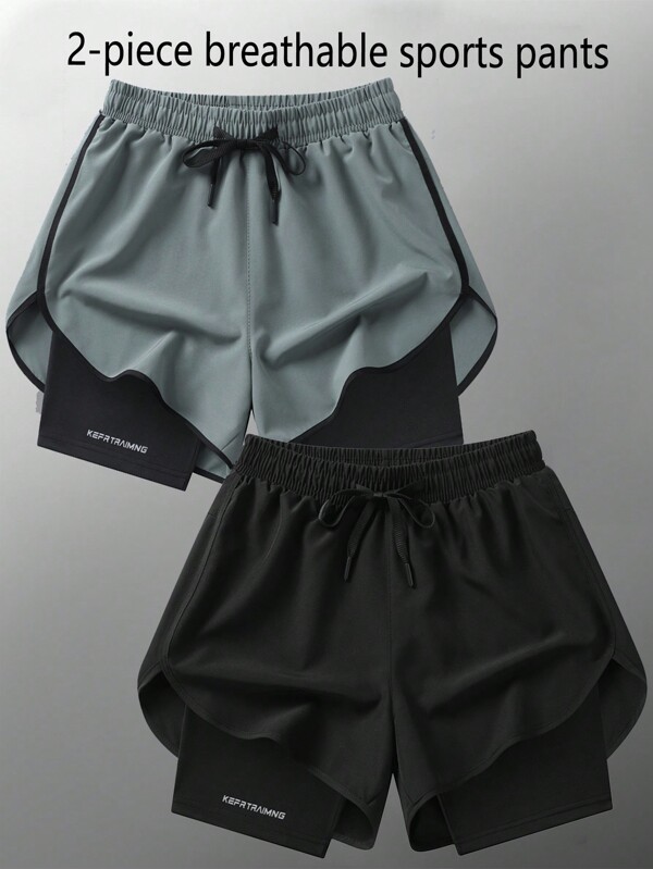 2pcs Women's Summer Sports Workout Shorts - Inner Anti-Light Running Shorts - Suitable For Yoga, Cycling, Training, Fitness And Running Women Boxer Shorts