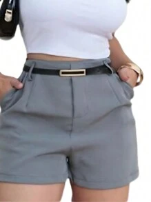 Women Shorts - 灰色 - 查看 3