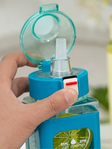 1 个 700ml 带时间标记的运动水瓶，便携式吸管杯 24oz 可重复使用饮水瓶，带携带环的激励水瓶，非常适合健身房、瑜伽和日常使用，可跟踪您的饮水量并保持健康。