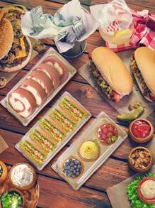 20piezas Rectangular Kraft Paper Cake/Bread/Bakery caja embalaje con tapa, blanco/marrón/rosa; adecuado para rollo suizo, sándwiches, tiras de carne, vieiras, caja de embalaje desechable resistente al vapor de punto occidental, caja de comida de papel desechable, contenedor de comida, cajas de hornear de pasteles, galletas y sándwiches - Multicolor - Ver 5