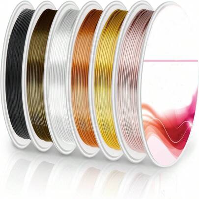 0.2mm/0.3mm/0.4mm/0.5mm/0.6mm/0.8mm/1mm High Quality 1 Roll Tarnish-Resistant Jewelry Wire, Iron Electroplated Gold/Silver Color, Metal Wire, Non-Oxidizing, Anti-Rust, High Color Fastness, Durable, For Jewelry Beading, Flower Braiding, DIY (Gold, Silver, Rose Gold, Antique Bronze, Champagne Gold, KC Gold, Black) Color Difference, Random Color