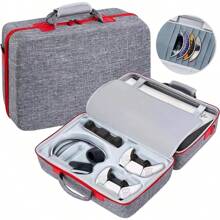 PS5 Carrying Case,PS5 Gaming Storage Bag,Xkimos EVA Travel Bag Compatible Playstation 5 Disc Console,Portable Cross-Body Hanging On A Suitcase Rugged,Waterproof,Large Capacity,PS5 Game Console (Grey) - Grey - View 2