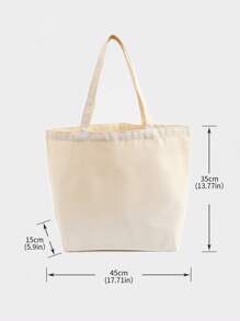 1 pieza Bolsa de lona portátil de gran capacidad, de color beige sólido, adecuada para niñas, estudiantes de secundaria/preparatoria/universidad para la escuela, el camino al trabajo, vacaciones; adecuada para trabajadores de oficina, empleados de cuello blanco para el trabajo, el camino al trabajo, negocios, viajes de vacaciones