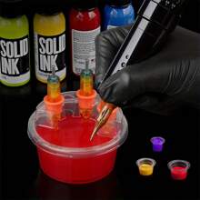 60pcs Leak-Proof Tattoo Ink Rinse Cups - Effortless Blending, Diluting & Drying For Tip Cartridge Cleaning - Convenient Box Set