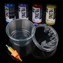 60pcs Leak-Proof Tattoo Ink Rinse Cups - Effortless Blending, Diluting & Drying For Tip Cartridge Cleaning - Convenient Box Set