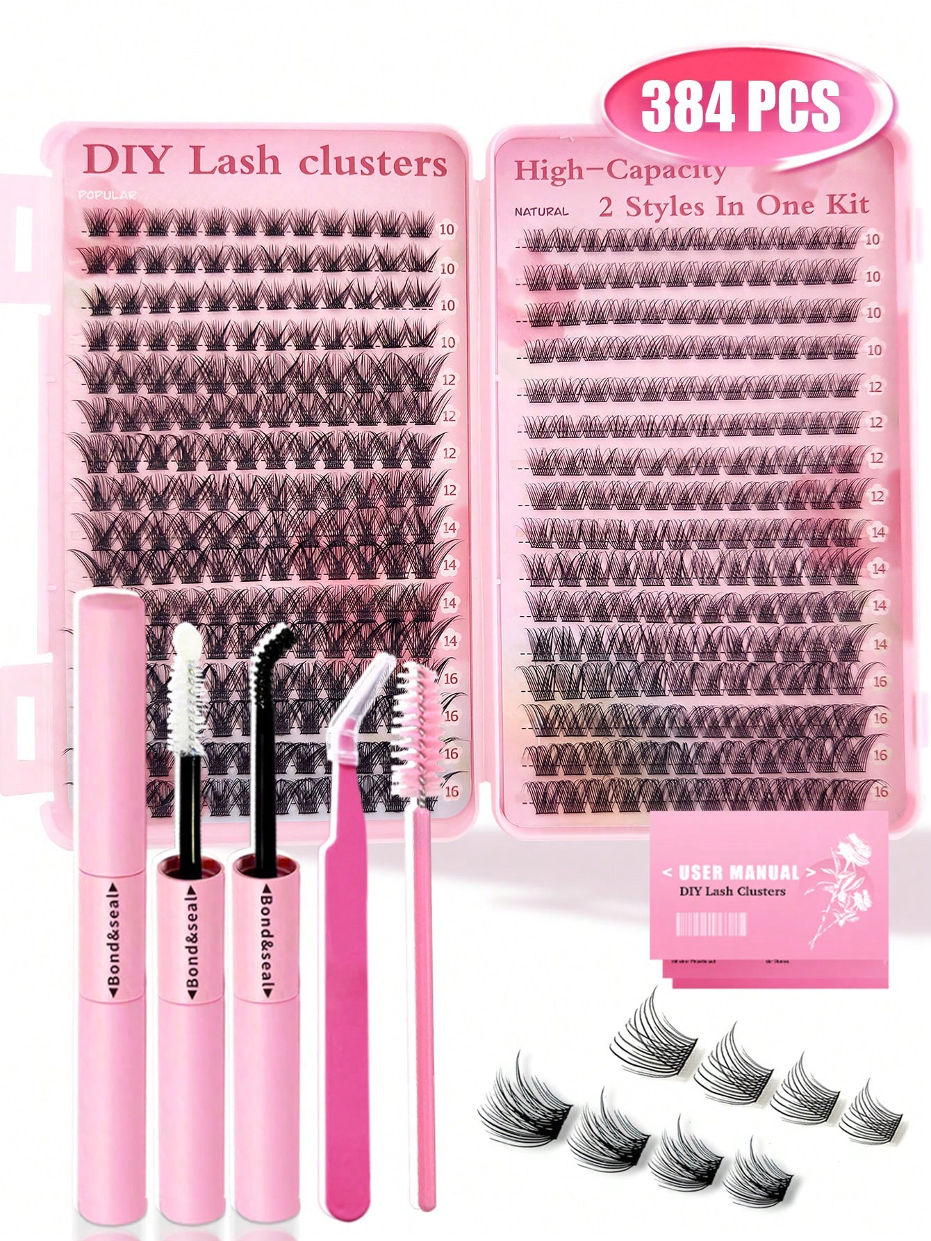 D curl lash clusters kit