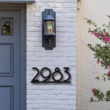 Mid Century Metal House Number Sign Modern Address Sign Address Number Sign Address Numbers MCM Style House Numbers - Style A17 Multi-Functional, Reusable, Ornamental Exquisite, Contracted, High-Quality, Vintage Custom, Personalized, Unique Ideal Gifts For Him Her For Graduation, For Weddings, For Housewarming Living Room, Bedroom, Tea Room, Home, Dining Room, Office, School Birthday - Black - View 7