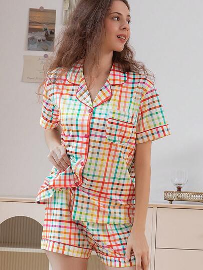 Set de pijamale cu 2 bucăți, cu mâneci scurte și pantaloni
