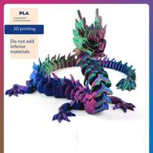 1pc 3D Printed Chinese Dragon Figurine, Moveable & High Precision, Creative Dragon Display/Play, Gift Idea (Please Refer To The Actual Product For Color Discrepancy As It Is 3D Printed)