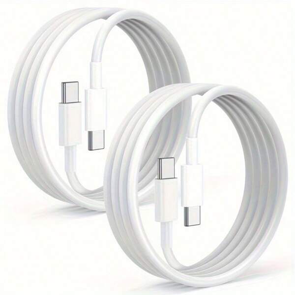 2Pack For Apple USB C To USB C Charging Cable 6fett 60W,Long Type C To C Fast Charger Cord