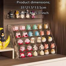 1入組可愛穀物展示盒，亞克力水果和蔬菜零零縫包，迷你盲盒架，存放小裝飾品，透明手柄櫥柜 - 彩色 - 查看 6